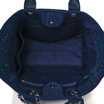 Chanel Calfskin Sequin Medium Deauville Tote Blue Multicolor 5 of 11