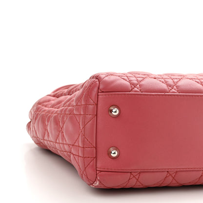 Christian Dior Lambskin Cannage Small Dior Soft Shopping Tote Pink 9 of 12
