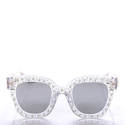 Gucci Acetate Crystal Oversize Mirrored Star Sunglasses GG0116S 2 of 8