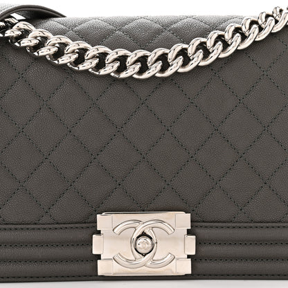 Chanel Caviar Quilted Medium Boy Flap Grey 8 of 11