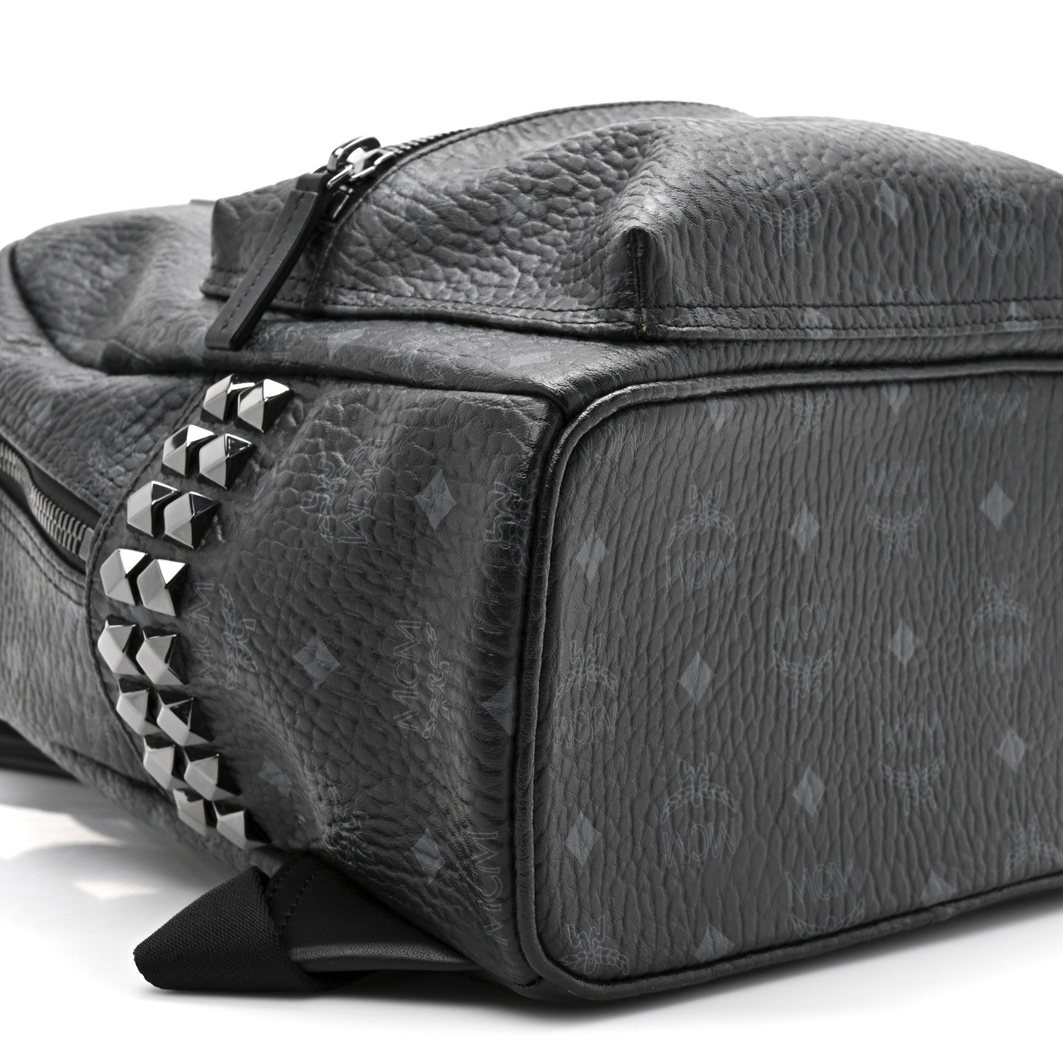 MCM Visetos Medium Side Studs Stark Backpack Black 1795132