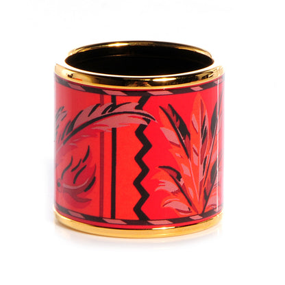 Hermes Enamel Gold Plated Brazil Scarf Ring 3 of 6