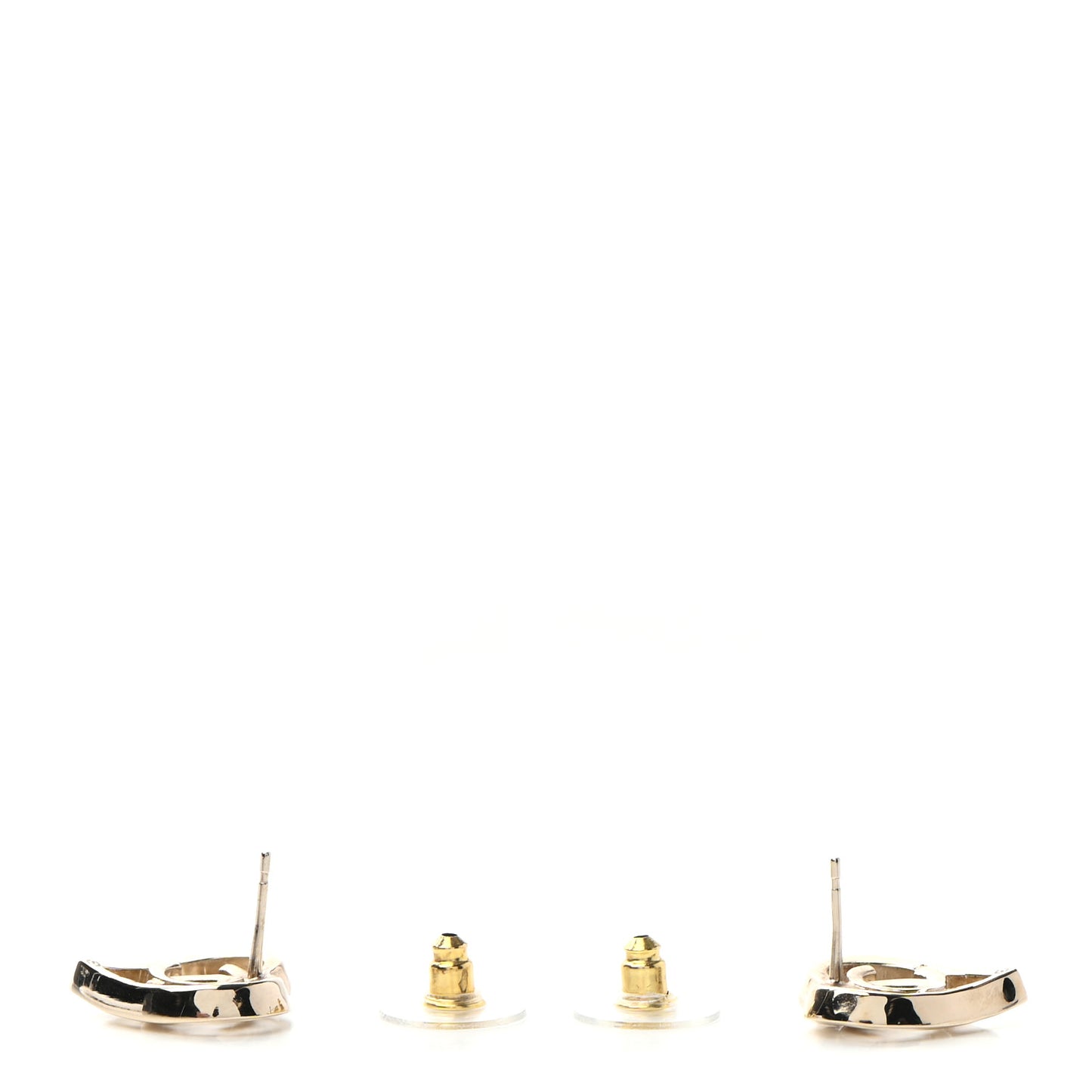 Metal CC Heart Coco In Love Earrings Gold