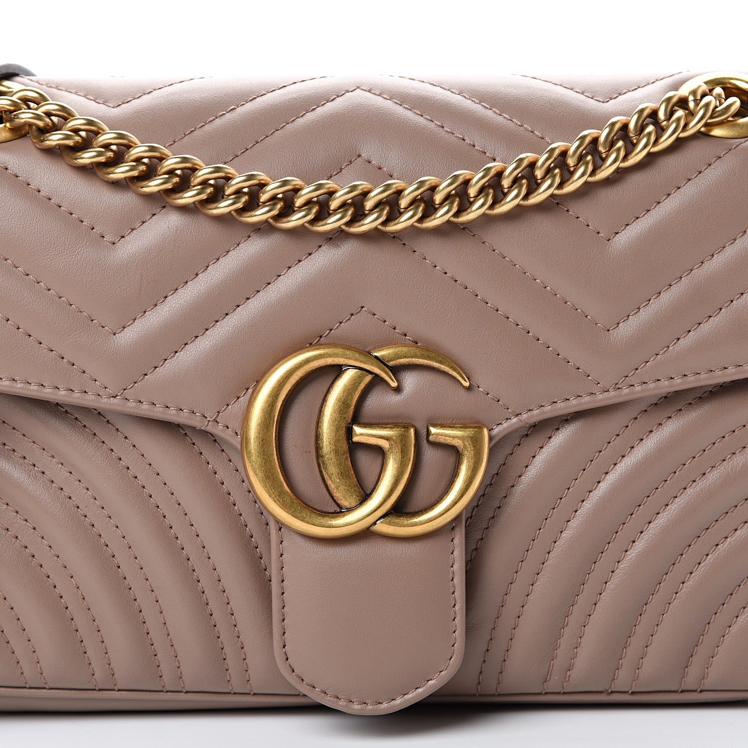 Gucci Calfskin Matelasse Small GG Marmont Shoulder Bag Porcelain Rose 10 of 13