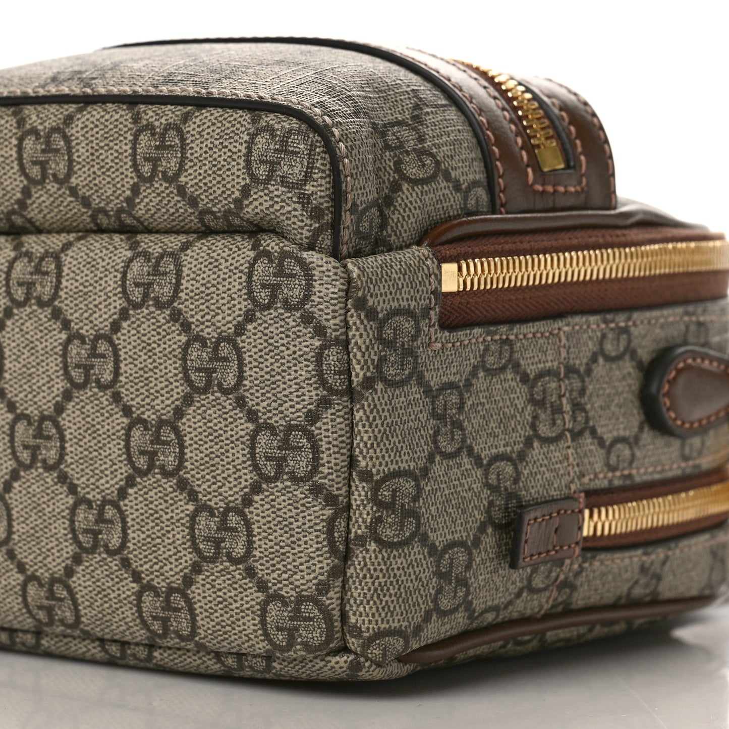 GG Supreme Monogram Azalea Calfskin Retro Interlocking G Multi-Function Bag Beige Ebony Brown Sugar
