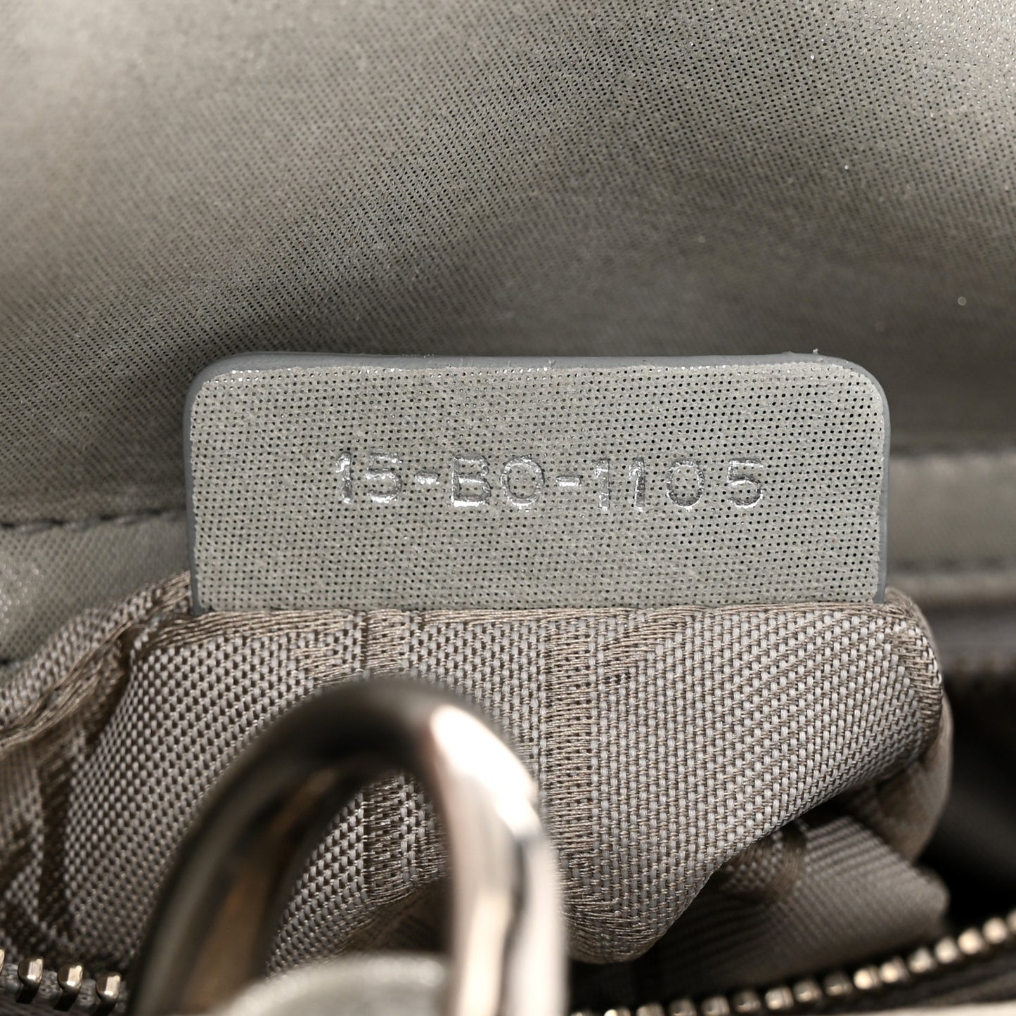 Metallic Nubuck Cannage Mini Lady Dior Silver