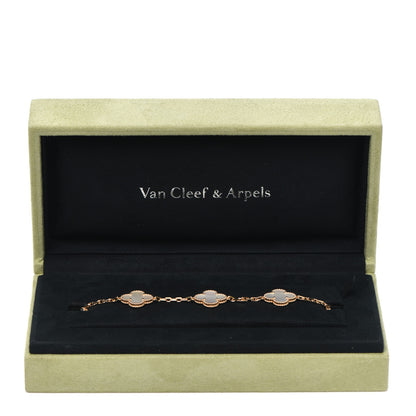 Van Cleef & Arpels 18K Yellow Gold Mother of Pearl 5 Motifs Vintage Alhambra Bracelet 7 of 7