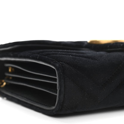 Gucci Velvet Matelasse GG Marmont Chain Wallet Black 9 of 10