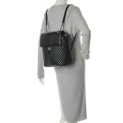 Chanel Calfskin Chevron Quilted Large Urban Spirit Backpack Black 2 of 8