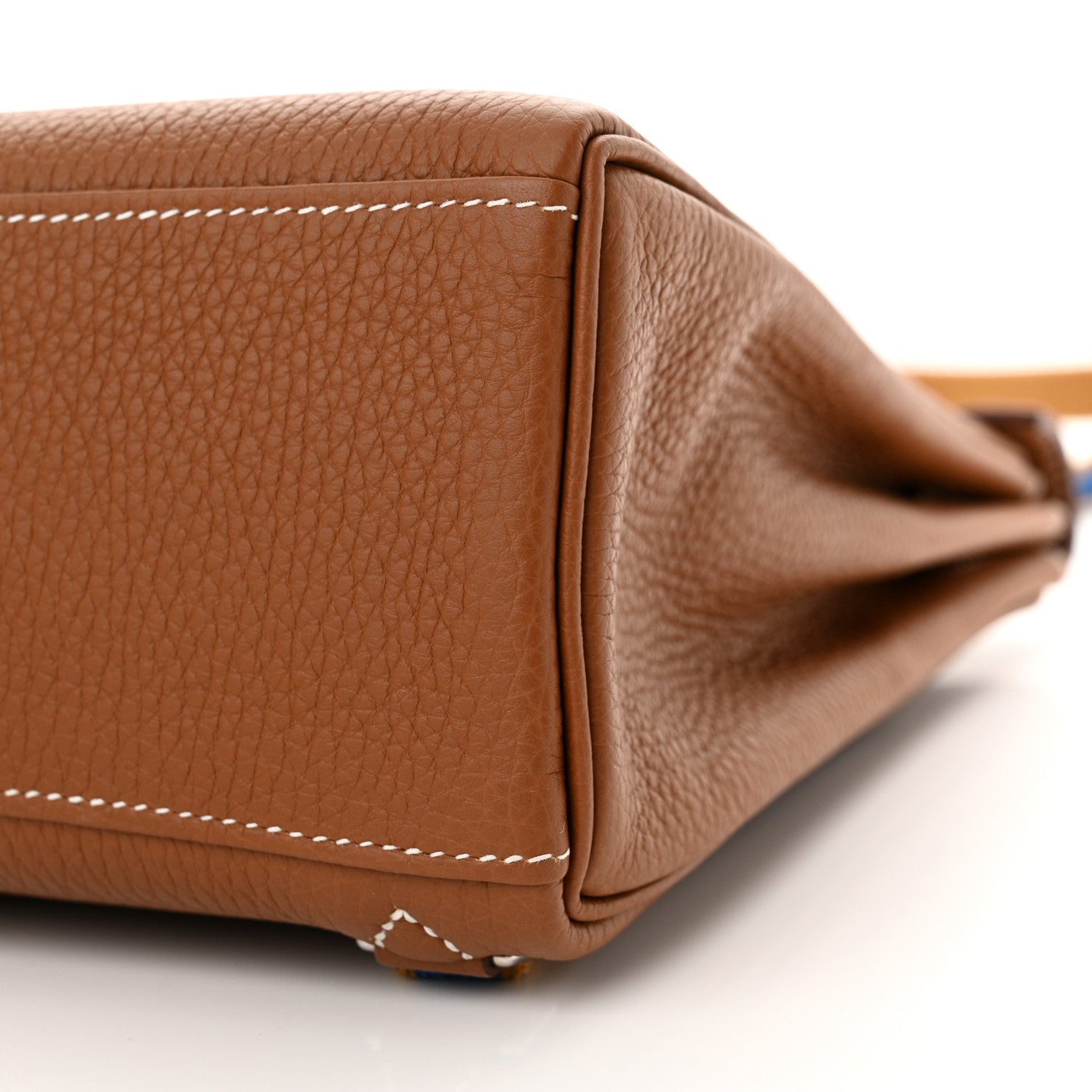 Hermes Taurillon Clemence Kelly Amazone Ado Backpack 22 Gold Bleu Zellige Caramel 10 of 11