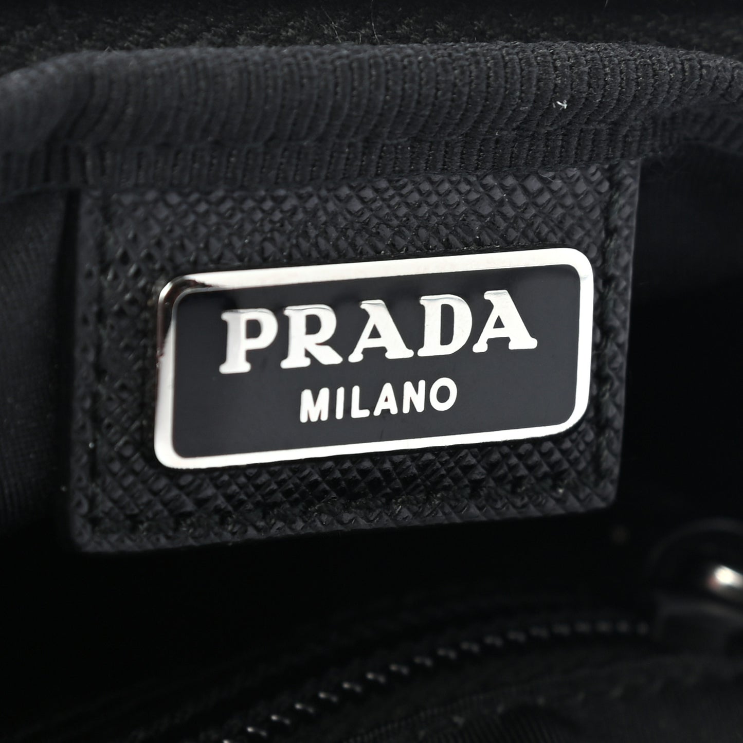 Tessuto Nylon Saffiano Pouch Black