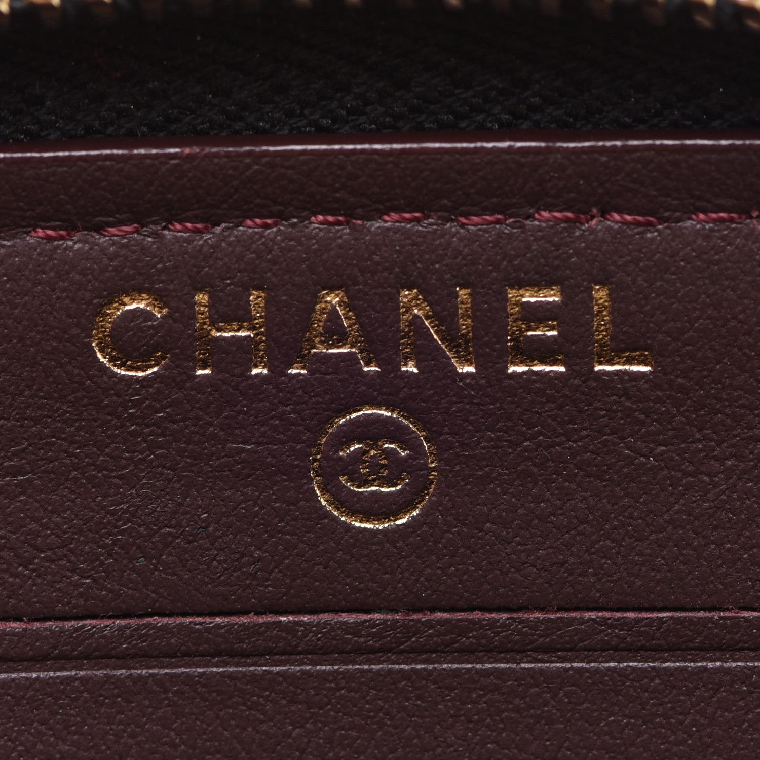 Chanel Aged Calfskin Quilted Small Lucky Charms 2.55 Reissue Zip Around Wallet Black 6 of 11