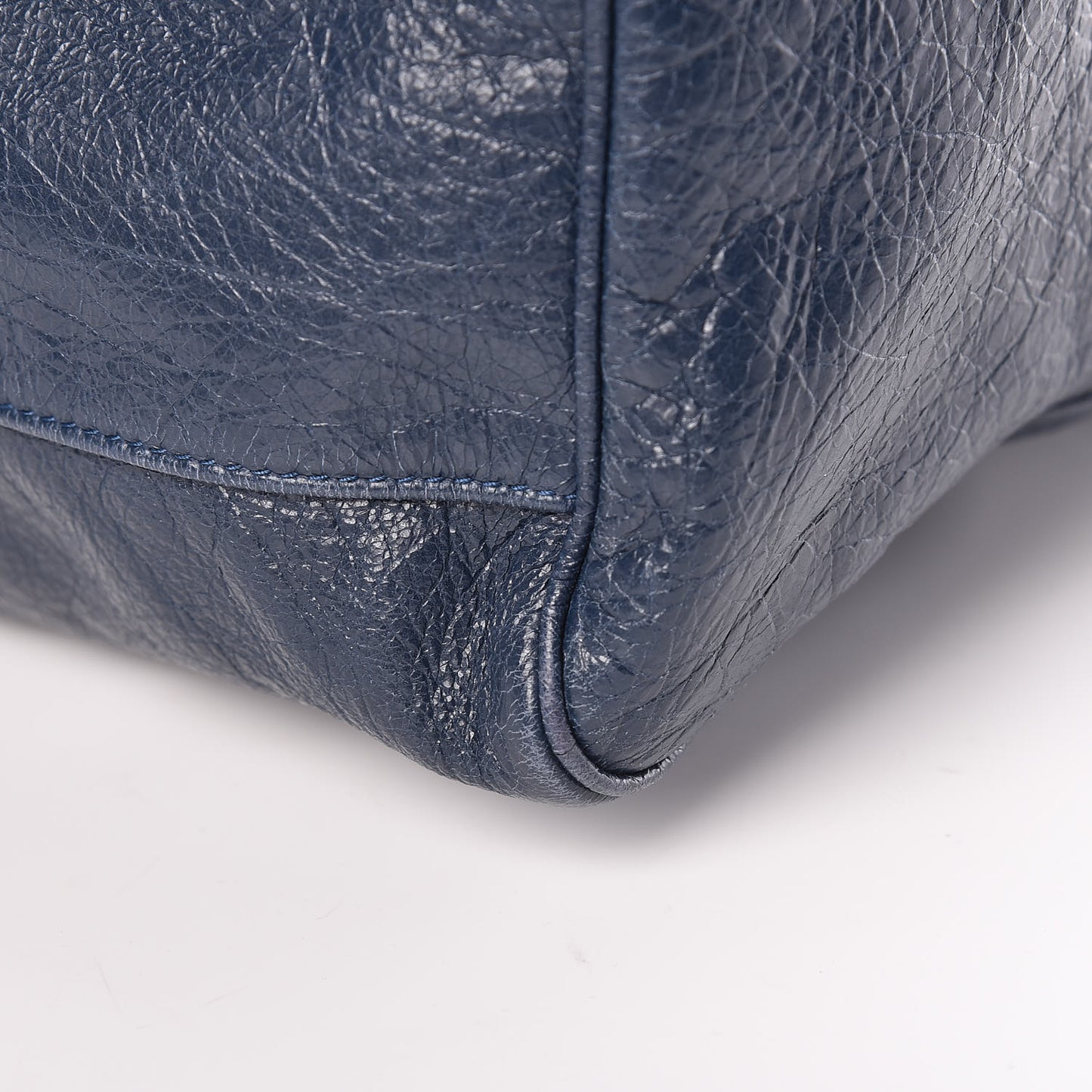 Agneau Classic Silver Hardware Velo Bleu Obscur