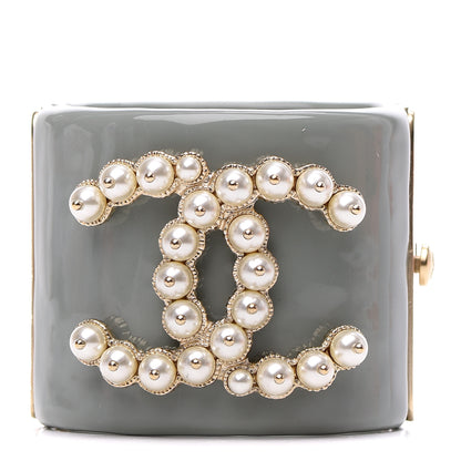 Chanel Resin Pearl CC Cuff Grey 1 of 5