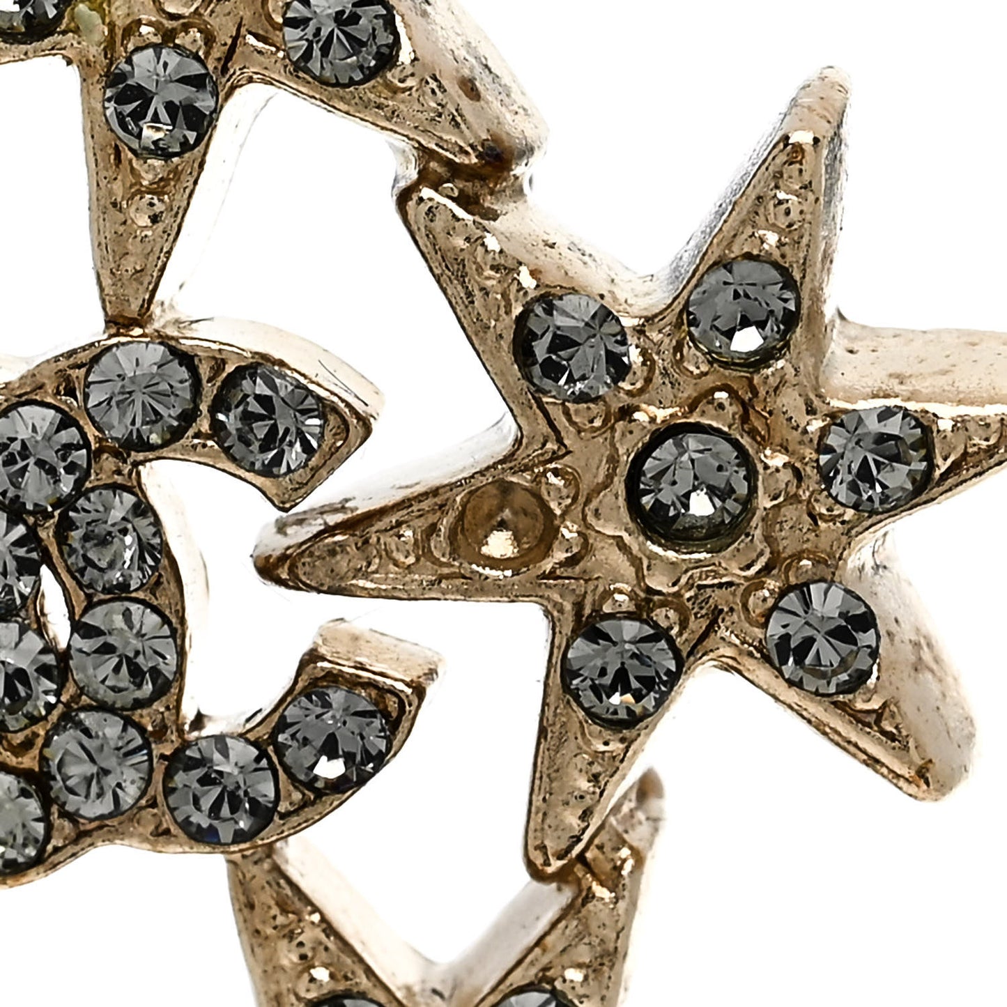 Crystal CC Star Earrings Gold