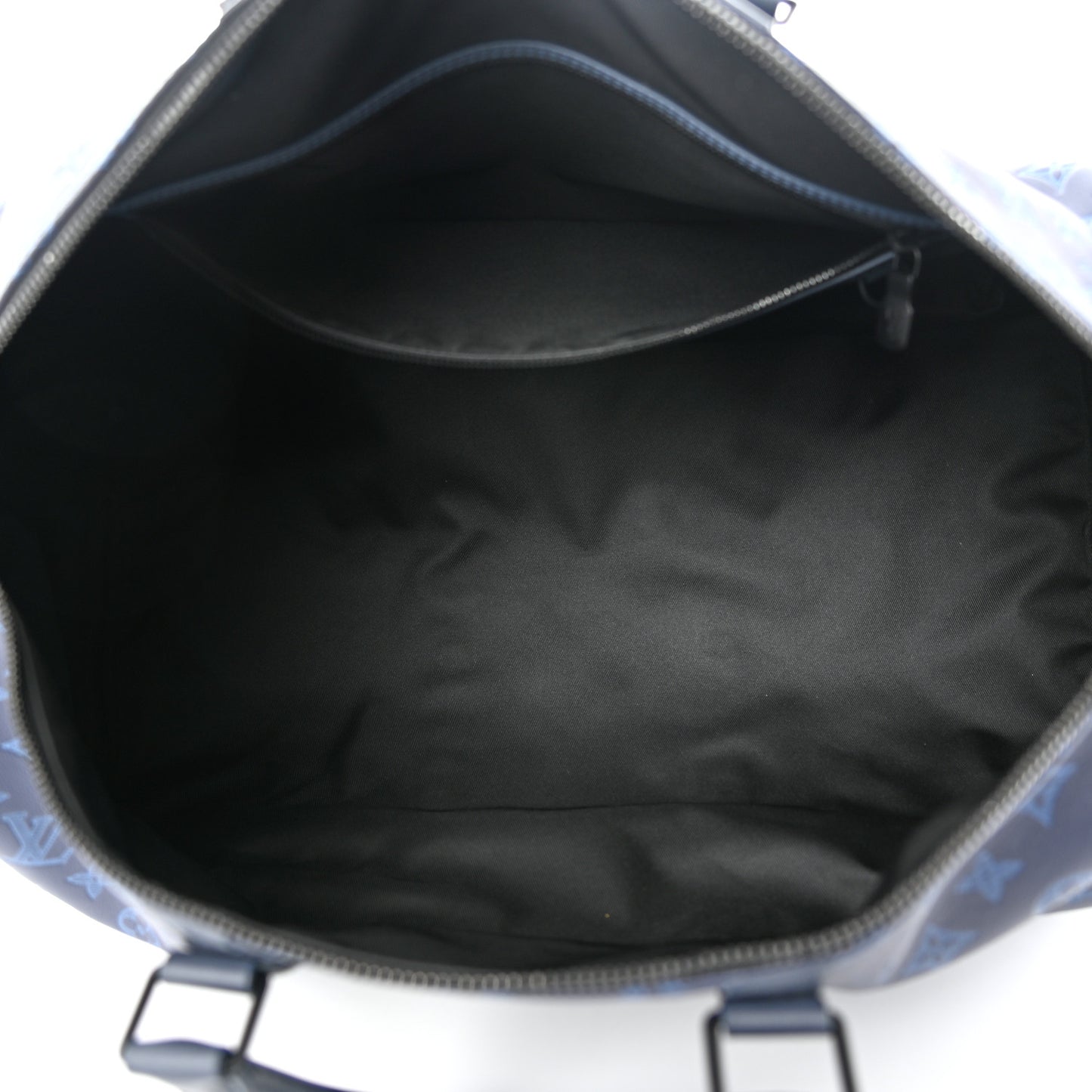 Calfskin Monogram Shadow Keepall Bandouliere 50 Navy