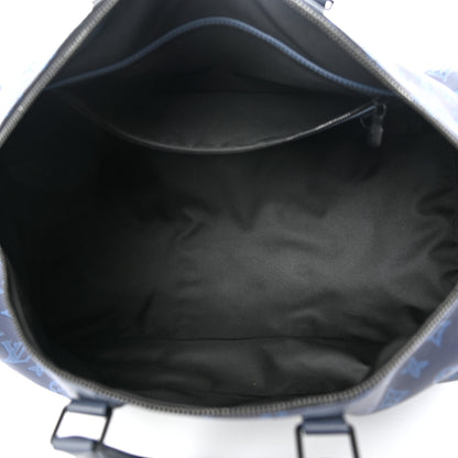 Louis Vuitton Calfskin Monogram Shadow Keepall Bandouliere 50 Navy 4 of 9