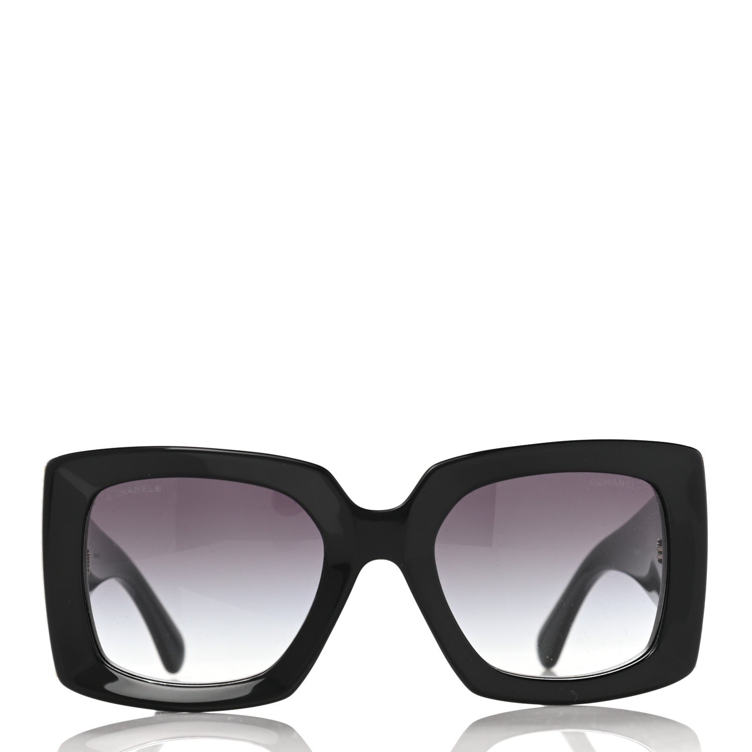 Chanel Acetate Rectangle Sunglasses 5435 Black 2 of 8