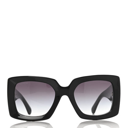 Chanel Acetate Rectangle Sunglasses 5435 Black 2 of 8
