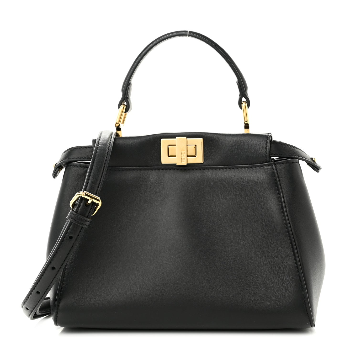Nappa Stacked Bar Mini Peekaboo Iconic Satchel Black