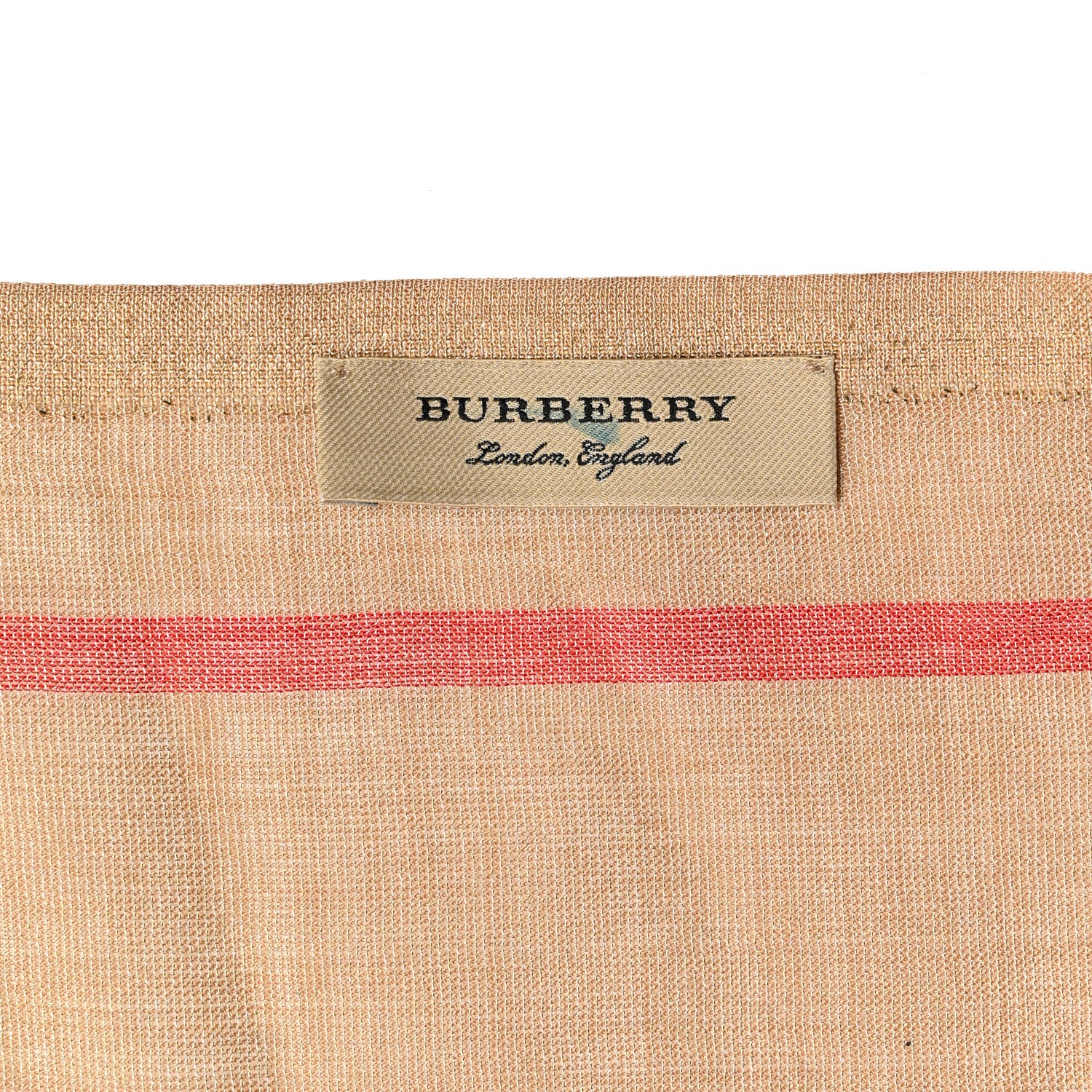 Burberry Metallic Wool Silk Vintage Check Scarf Beige Green 3 of 4