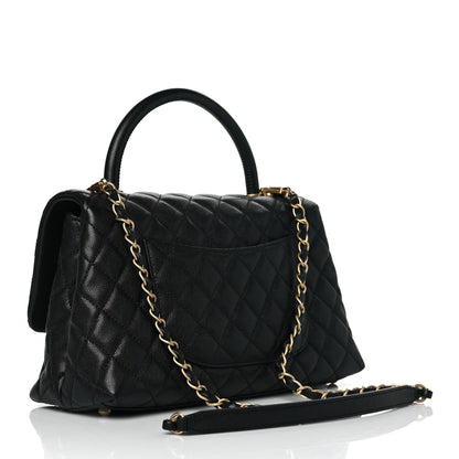 Chanel Caviar Quilted Small Coco Handle Flap Black 3 of 10