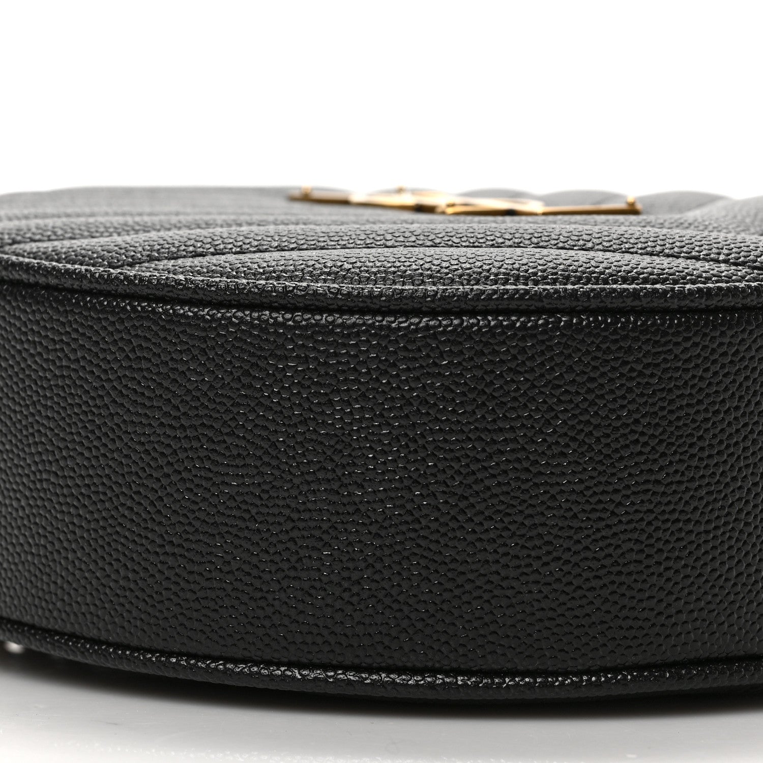 Saint Laurent Grain De Poudre Matelasse Chevron Quilted Round Vinyle Camera Bag Black 7 of 8