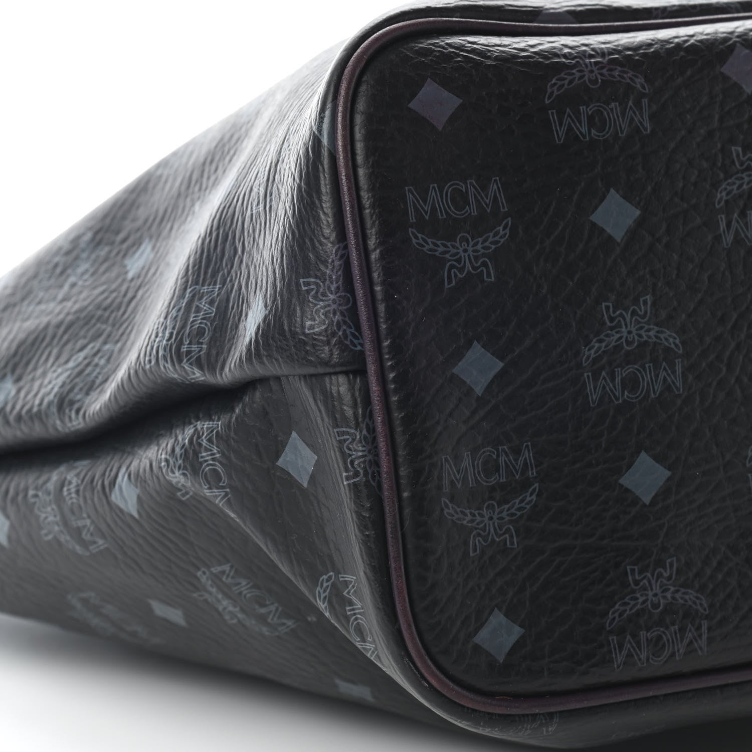 MCM Visetos Striped Munich Lion Tote Black 7 of 10