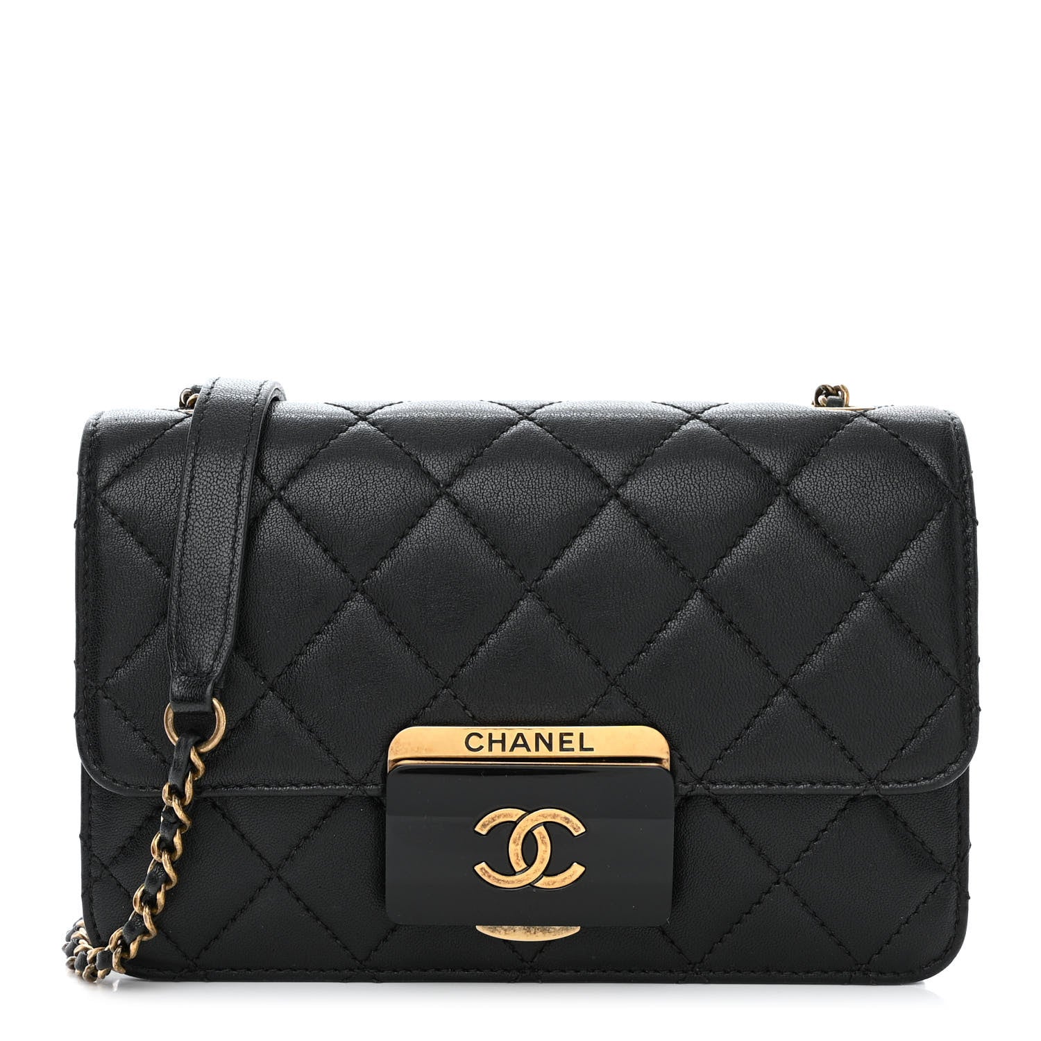 Chanel Sheepskin Quilted Mini Beauty Lock Flap Black 1 of 11