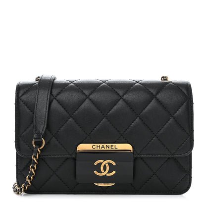 Chanel Sheepskin Quilted Mini Beauty Lock Flap Black 1 of 11