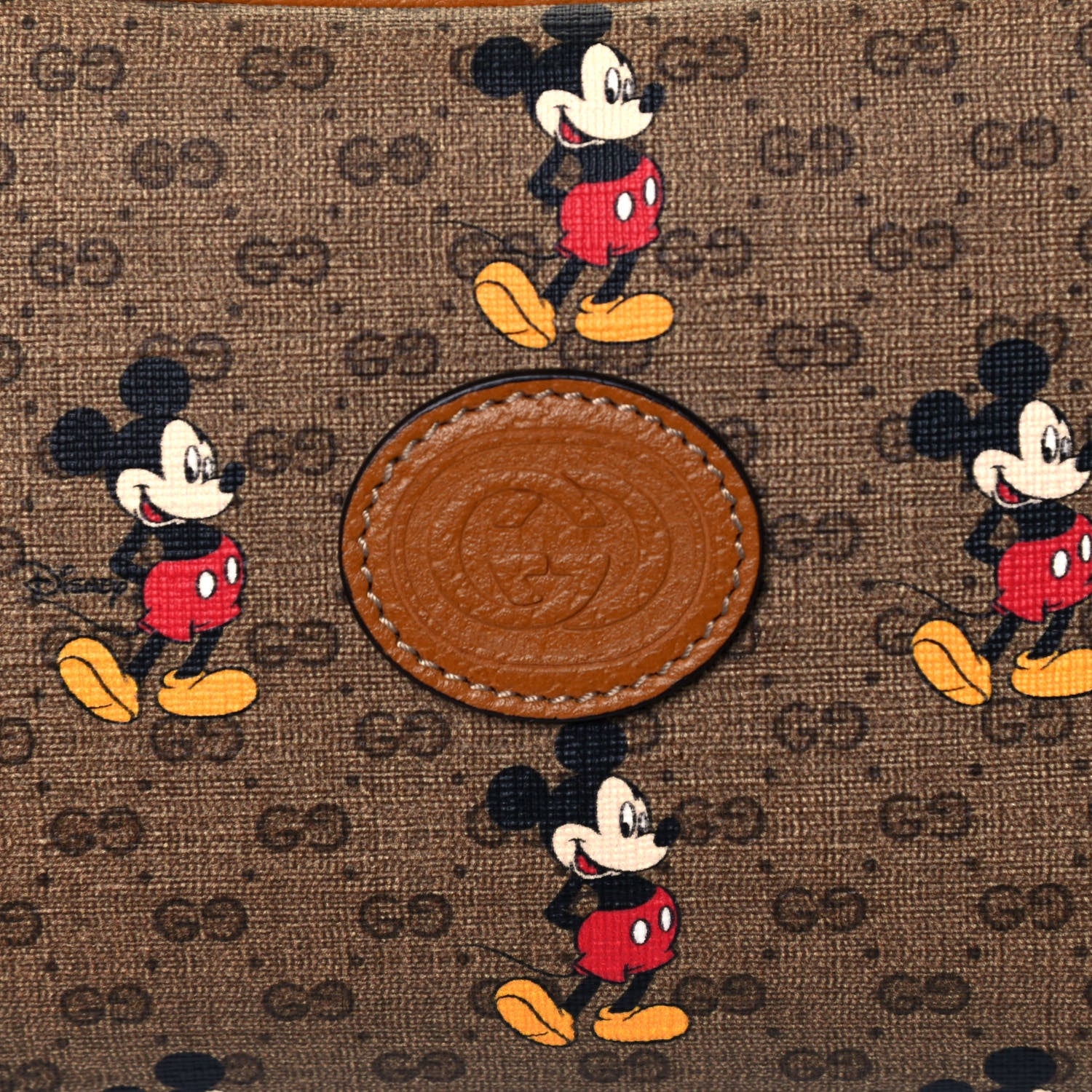 Gucci X DISNEY Mini Vintage GG Supreme Monogram Mickey Mouse Shoulder Bag Beige Vintage Sun Oil 10 of 10