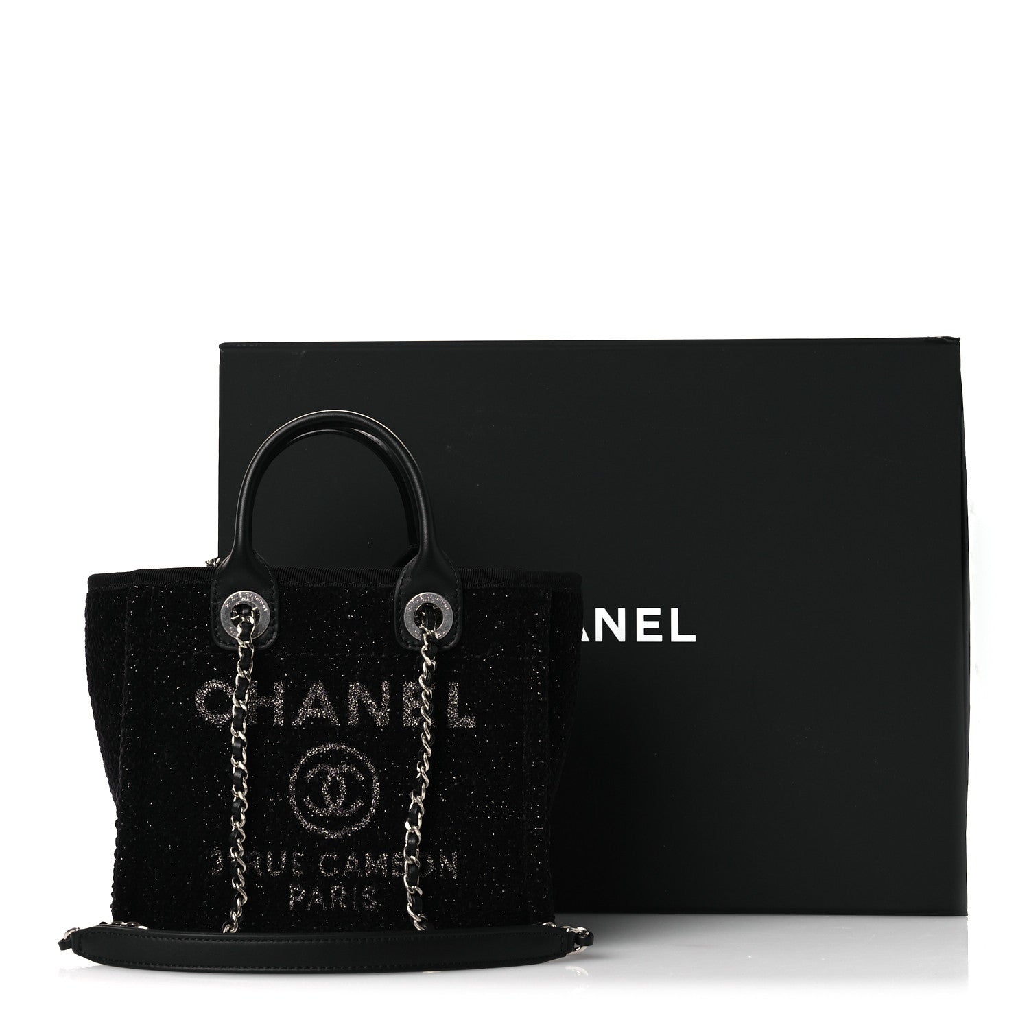 Chanel Lurex Canvas Mini Deauville Tote Black 11 of 11
