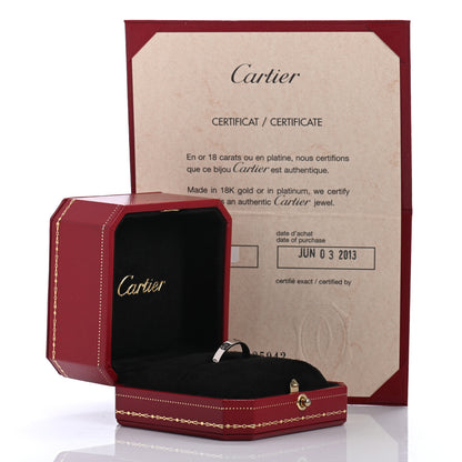 Cartier 18K White Gold 3.5mm LOVE Wedding Band Ring 55 7.25 5 of 5