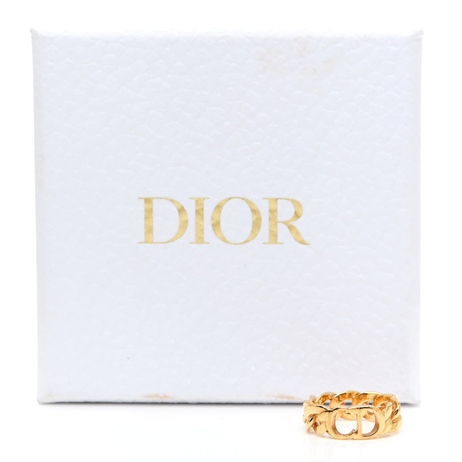 Christian Dior Metal Danseuse Etoile Chain Ring L Gold 7 of 7
