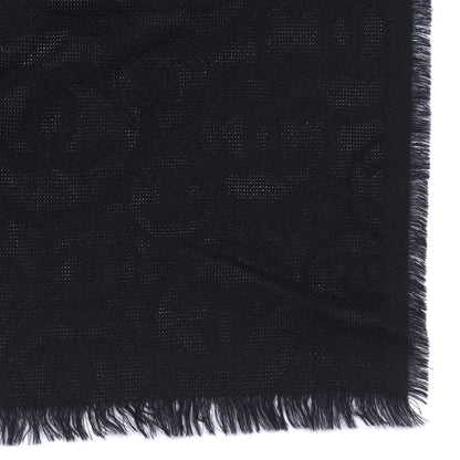 Chanel Cashmere CC Logo Scarf Black 5 of 5