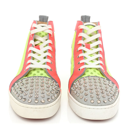 Christian Louboutin Mens Louis Spikes Orlato Flat Glit Sneakers 46 Sun Fluo 2 of 11
