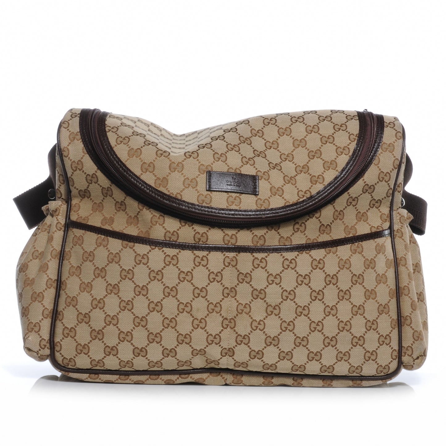 Monogram Natural Pigskin Large Diaper Bag Beige Ebony Cocoa Dark Chocolate