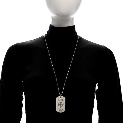 Chrome Hearts Sterling Silver NYC Fck You Dog Tag Pendant Necklace 2 of 5