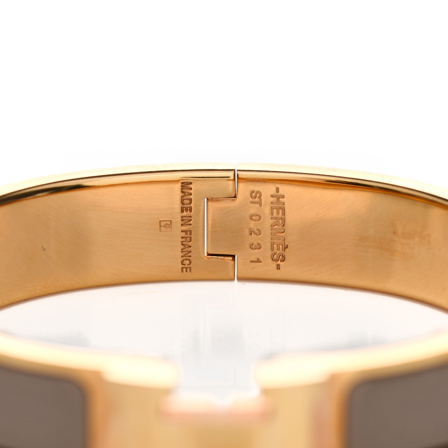 Enamel Narrow Clic Clac H Bracelet PM Marron Glace