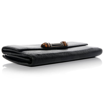 Gucci Leather Bamboo Continental Wallet Black 4 of 7