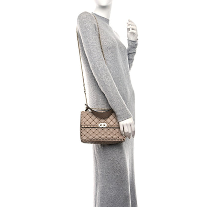 Valentino Garavani Lambskin Medium Rockstud Spike Shoulder Bag Poudre 2 of 8