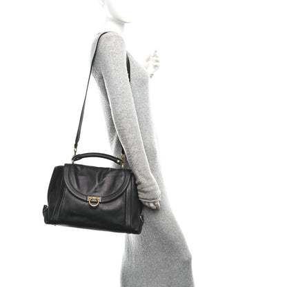 Salvatore Ferragamo Calfskin Sofia Rainbow Top Handle Bag Black 2 of 9
