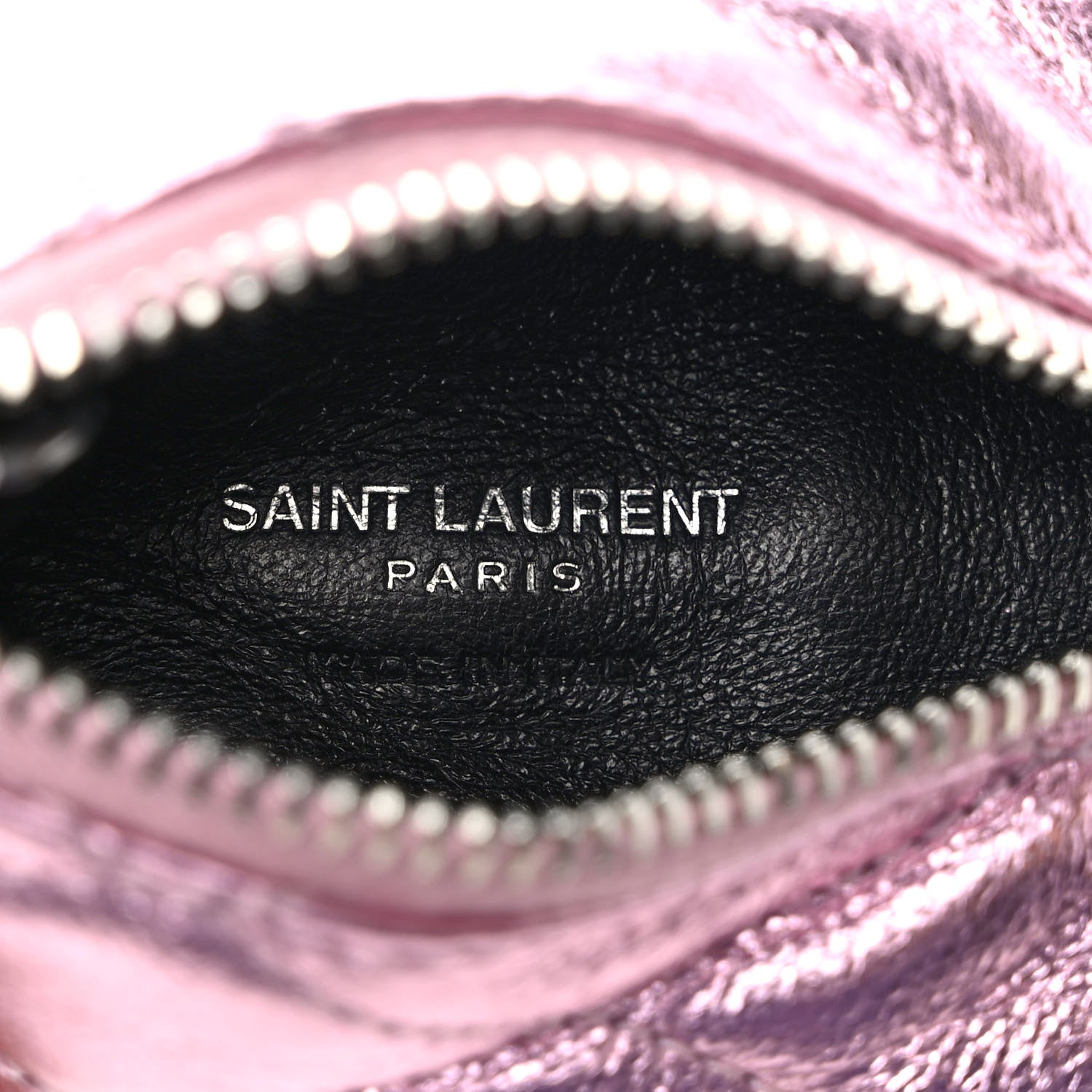 Saint Laurent Metallic Calfskin Berlingo Bag Charm New Azalea 6 of 6