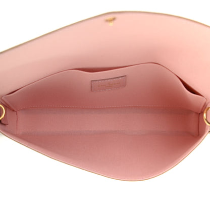Louis Vuitton Damier Azur Pochette Felicie Chain Wallet Rose Ballerine 4 of 8