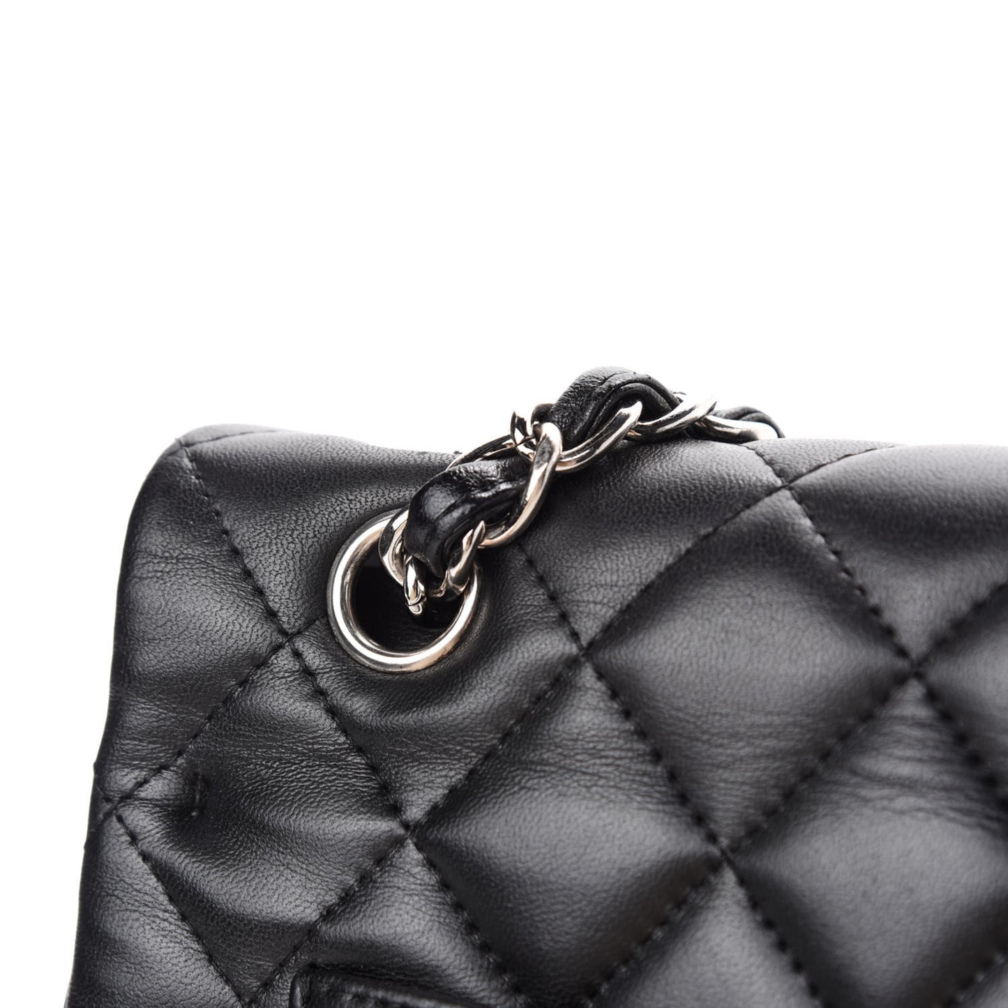 Lambskin Quilted Maxi Double Flap Black