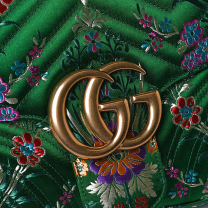 Gucci Jacquard Matelasse Floral Medium GG Marmont Shoulder Bag Green 17 of 17