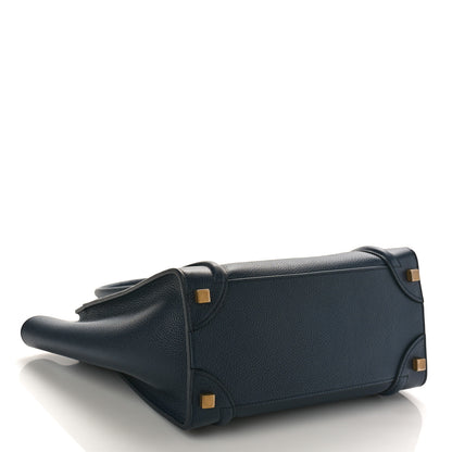 Celine Drummed Calfskin Micro Luggage Marine 4 of 8