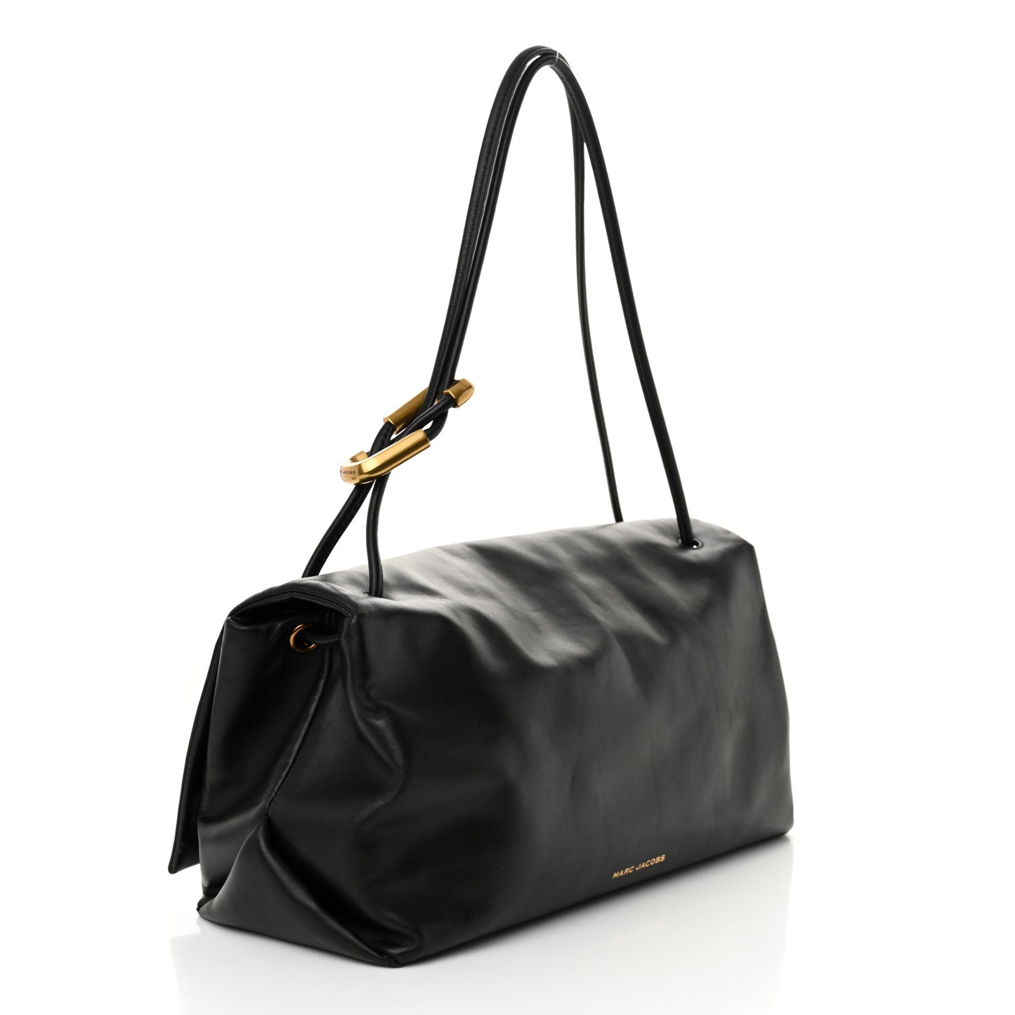 Calfskin Large Dual Shoulder Bag Black