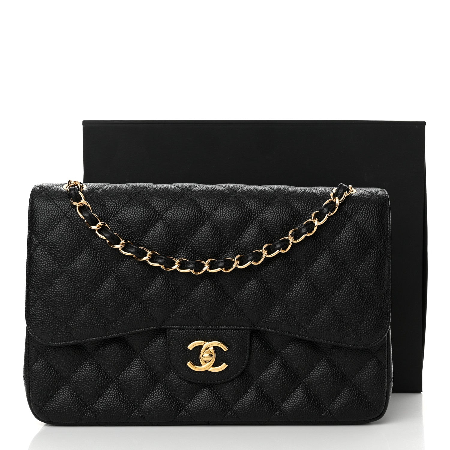 Chanel Caviar Quilted Jumbo Double Flap Black 14 of 14