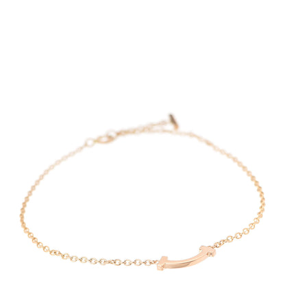 Tiffany 18K Rose Gold Mini T Smile Bracelet 1 of 6